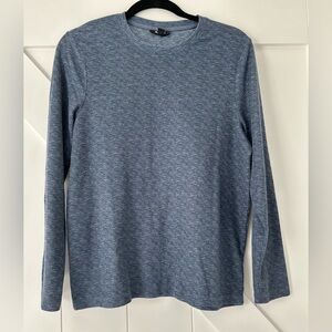 Men’s blue waffle knit long sleeve tee
